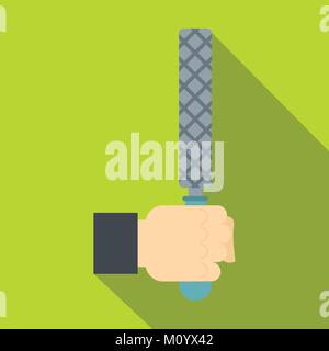 L'outil de fichiers dans l'homme, l'icône de style de la tête plate Illustration de Vecteur