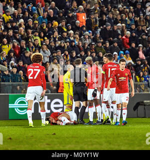 Zlatan Ibrahimovic (Feyenoord) , des moments de jeu en match 1/8 de finale de la Ligue Europa entre 'FC Rostov" et "Manchester United", 09 mars 2017 dans la R Banque D'Images