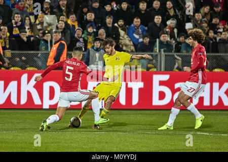 Marcos Rojo, moments de jeu en match 1/8 de finale de la Ligue Europa entre 'FC Rostov" et "Manchester United", 09 mars 2017 à Rostov-sur-Don, Russie Banque D'Images