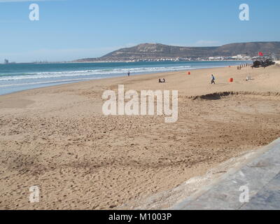 Plage de sable à Agadir au Maroc Banque D'Images