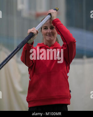 Cardiff, Royaume-Uni. 24 Jan, 2018. Sally Peake au Welsh Athlétisme Jeux richesse commune lancement presse à Cardiff Cardiff NIAC le 24 janvier 2018 : Graham Glendinning/GlennSports/Alamy Live News Banque D'Images