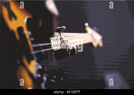 Personne tenant une guitare électrique et de jouer Illustration de Vecteur