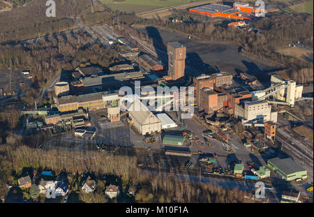 Vue aérienne, mine désaffectée mine Heinrich-Robert, east, Hamm, Ruhr, Rhénanie du Nord-Westphalie, Allemagne, Europe, les oiseaux-lunettes de vue, vue aérienne, l'AERI Banque D'Images