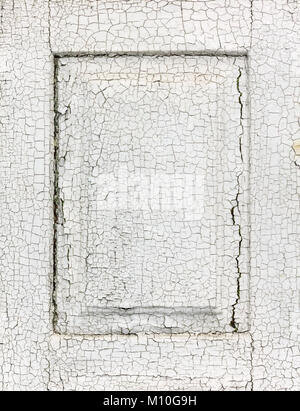 Volets en bois laqué blanc patiné peinture craquelée. texture. Banque D'Images
