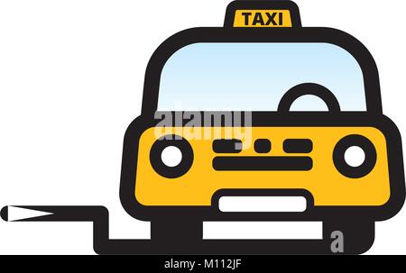 Yellow Taxi Cab Illustration de Vecteur