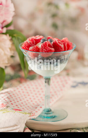 Parfait aux fruits rouges et yaourt Banque D'Images