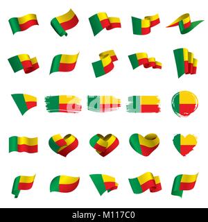 Bénin drapeau, vector illustration Illustration de Vecteur