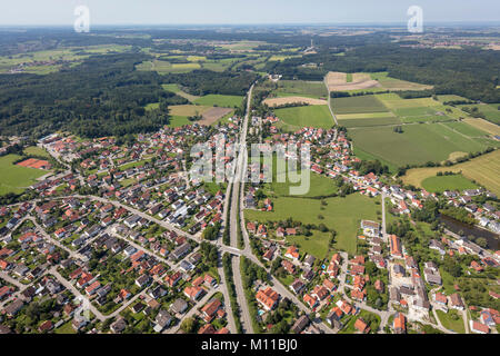 Vue aérienne de Türkenfeld, Bavière, Allemagne Banque D'Images