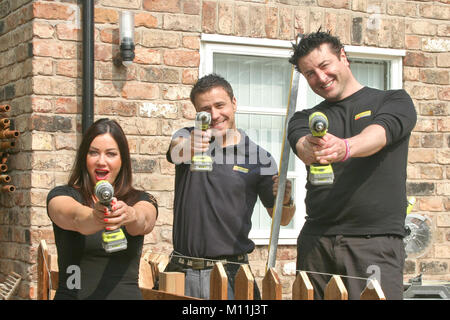 Craig phillips, Lisa appleton et Mario marconi posing together Banque D'Images