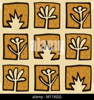 Fleurs abstraites de style rétro Illustration de Vecteur