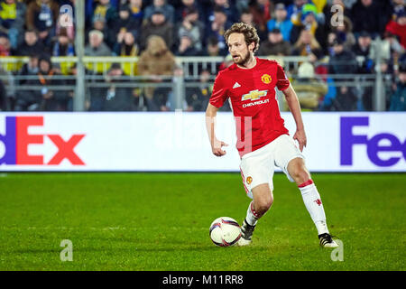 Juan Mata à boule (milieu offensif) En match 1/8 de finale de la Ligue Europa entre 'FC Rostov" et "Manchester United", 09 mars 2017 à Rost Banque D'Images