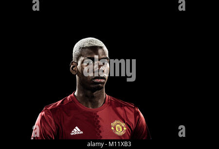 Paul Pogba avant match 1/8 de finale de la Ligue Europa entre 'FC Rostov" et "Manchester United", 09 mars 2017 à Rostov-sur-Don, en Russie. Banque D'Images