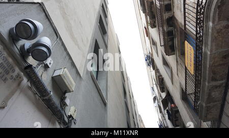 Barcelone, Espagne, maisons près de la Rambla en hiver, Décembre 2017 Banque D'Images