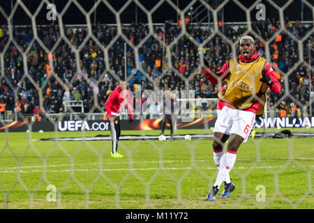 Paul Pogba en formation avant le match 1/8 de finale de la Ligue Europa entre 'FC Rostov" et "Manchester United", 08 mars 2017 à Rostov-sur-Don, R Banque D'Images