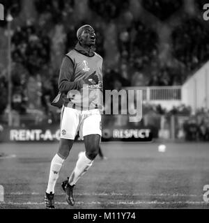 Paul Pogba en formation avant le match 1/8 de finale de la Ligue Europa entre 'FC Rostov" et "Manchester United", 08 mars 2017 à Rostov-sur-Don, R Banque D'Images