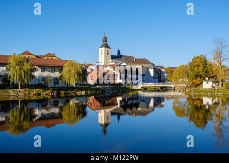 River Regen,église Saint Michel en Regen,forêt de Bavière,Basse Bavière,Bavière, Allemagne Banque D'Images