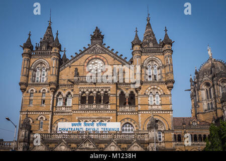 La gare Chhatrapati Shivaji, Mumbai, Inde Banque D'Images