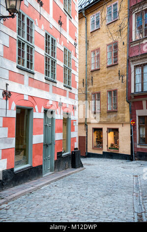 Bâtiments dans la vieille ville (Gamla Stan) de Stockholm en Suède Banque D'Images