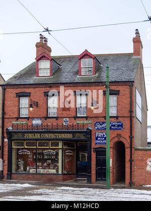 STANLEY, County Durham/UK - 20 janvier : Ancienne boutique au nord de l'Angleterre Open Air Museum à Stanley, County Durham le 20 janvier, 2018 Banque D'Images