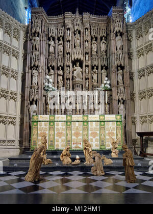 NEWCASTLE-UPON-TYNE, Tyne et Wear/UK - 20 janvier : Crèche dans la cathédrale à Newcastle-upon-Tyne, Tyne et Wear, le 20 janvier, 2018 Banque D'Images