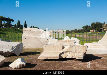 Rome, Italie. Site archéologique, le Circus Maximus. Banque D'Images