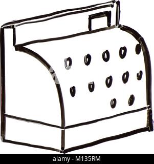 Une illustration d'une vieille caisse, point de vente, ou jusqu'à ce que dans le style d'un tableau blanc dimensions Illustration de Vecteur