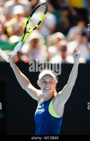 Melbourne, Australie, le 26 janvier 2018 : la joueuse de tennis danoise Caroline Wozniacki en action au cours de sa demi-finale l'Open d'Australie 2018 à Melbourne Park. Crédit : Frank Molter/Alamy Live News Banque D'Images