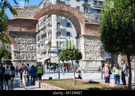 La Grèce, Macédoine, Thessalonique, l'Arc de Galère, 4e siècle arc de triomphe Banque D'Images