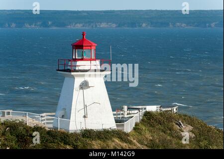 Canada, Nouveau-Brunswick, phare du cap Enragé Banque D'Images