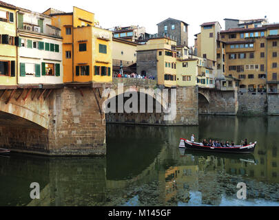 Le téléphérique de l'Arno, le Ponte Vecchio,Europe,Italie,Toscane,Florence, Banque D'Images