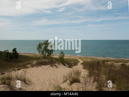 Au bas du sentier 7/4, à l'état d'Indiana Dunes National Lakeshore et parc,sur la rive sud du lac Michigan. Banque D'Images