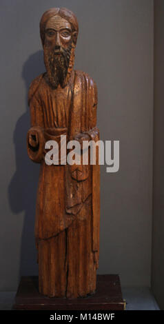13e siècle statue en bois de Saint Elias, Cathédrale d'Amalfi, Italie Banque D'Images