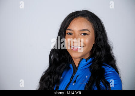 Au cours d'un Moore mica le kitting out session à ADIDAS Stockport. ASSOCIATION DE PRESSE Photo. Photo date : mardi, 23 janvier 2018. Crédit photo doit se lire : Tim Goode/PA Wire Banque D'Images