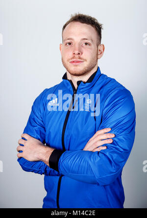 Sam Blanchett lors d'une séance en kitting à ADIDAS Stockport. ASSOCIATION DE PRESSE Photo. Photo date : mardi, 23 janvier 2018. Crédit photo doit se lire : Tim Goode/PA Wire Banque D'Images