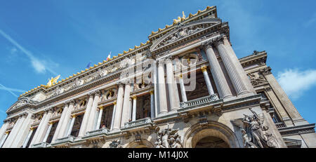 Palais ou l'Opéra Garnier vue grand angle corner Banque D'Images