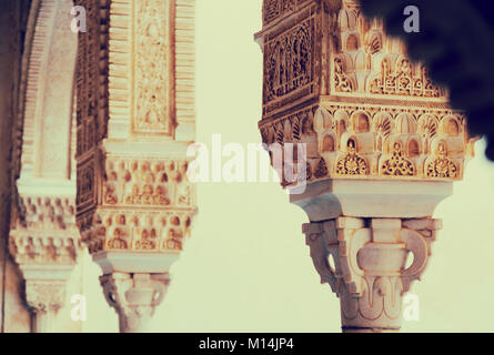 Détail de la Chambre Dorée (Cuarto Dorado) à l'Alhambra. Granada, Espagne Banque D'Images