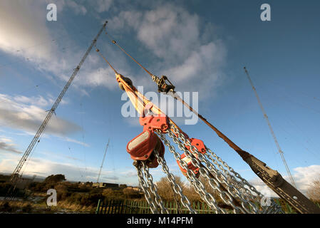 L'Burghead moyen et long wave radio site de transmission et antennes du Morayshire Grampian Ecosse UK. Banque D'Images