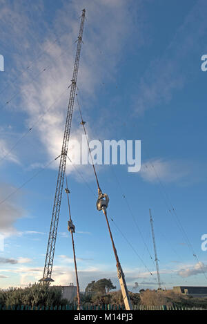 L'Burghead moyen et long wave radio site de transmission et antennes du Morayshire Grampian Ecosse UK. Banque D'Images