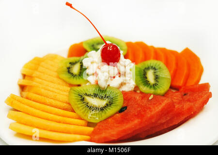 Salade de fruits petit-déjeuner sain Banque D'Images