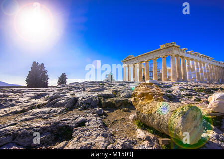 Temple du Parthénon sur l'Acropole à Athènes, Grèce Banque D'Images