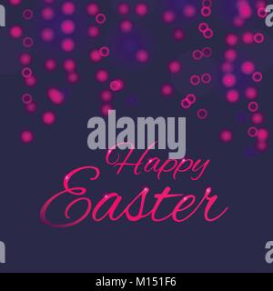 Arrière-plan de Pâques, modèle avec effet de lumière et de beaux bokeh. Carte moderne ou une invitation pour Holliday. Illustration de Vecteur