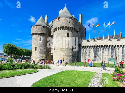 France, Loire Atlantique, Guérande, cité médiévale, les remparts de Guérande sont des fortifications qui entourent la ville médiévale, percé de quatre portes au 4 points cardinaux comme Saint Michel gate Banque D'Images