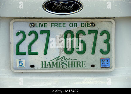 La plaque de numéro de voiture américaine, New Hampshire Banque D'Images