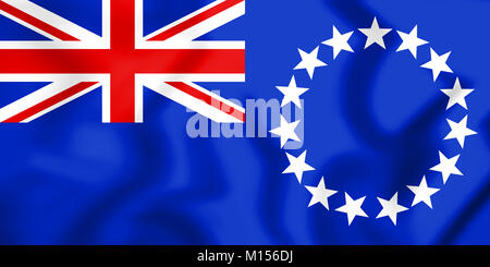 Pavillon 3D des Îles Cook. 3D Illustration. Banque D'Images