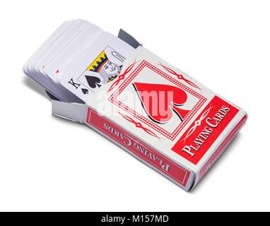 Ouvrir des jeux de cartes isolé sur blanc. Banque D'Images