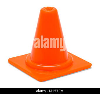 Les petits jouets en plastique Traffic Cone isolé sur un fond blanc. Banque D'Images