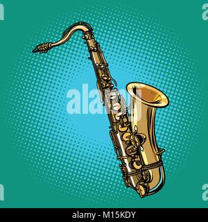 Instrument de musique saxophone Illustration de Vecteur