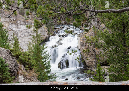 Firehole Firehole Falls sur la rivière dans le Parc National de Yellowstone Banque D'Images