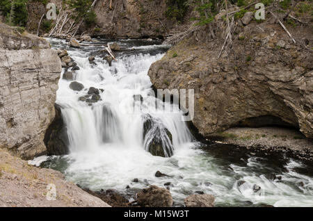 Firehole Firehole Falls sur la rivière dans le Parc National de Yellowstone Banque D'Images