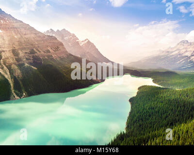 Turquoise Peyto Lake dans le parc national de Banff, Alberta,Montagnes Rocheuses,Canada Banque D'Images